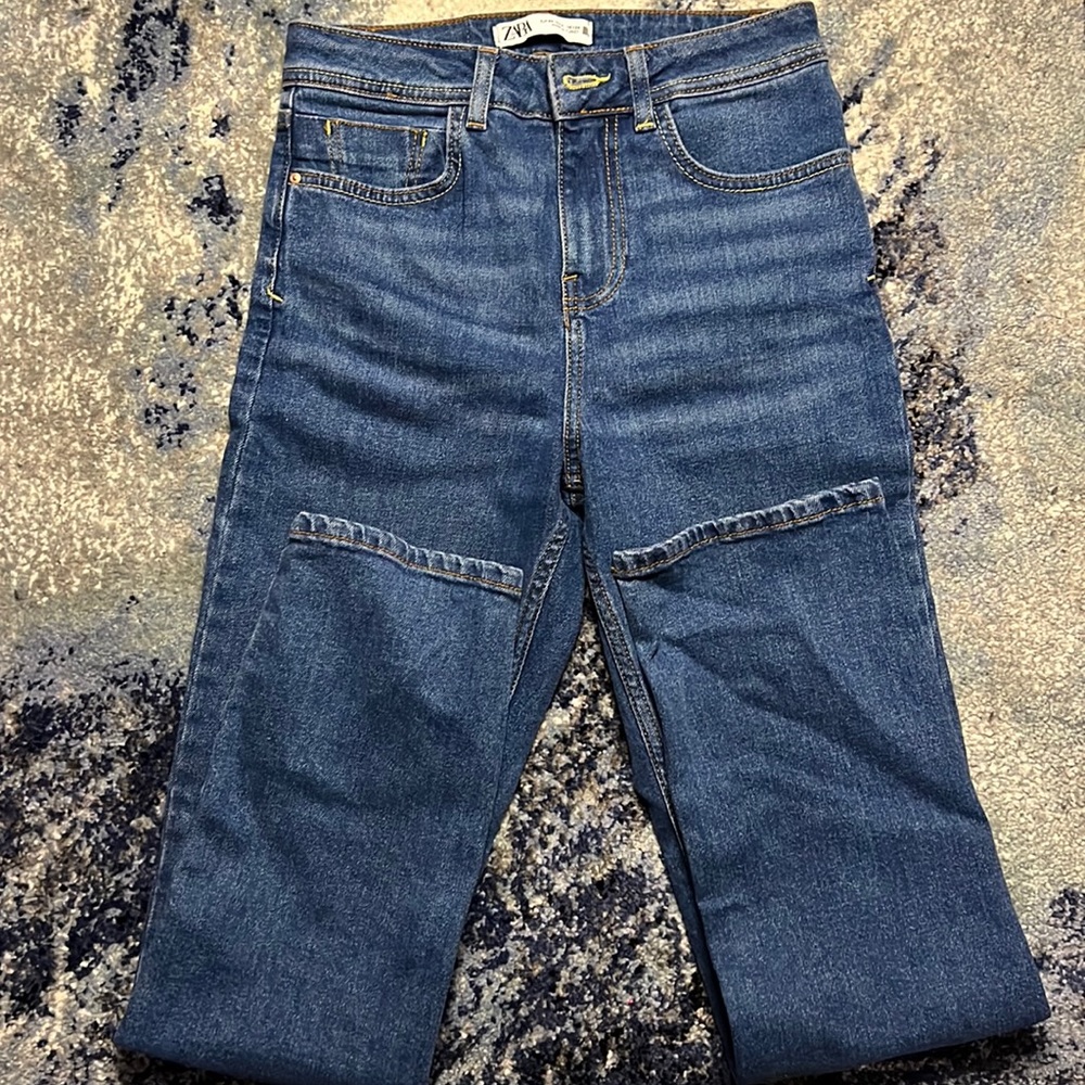 NWOT Zara high rise mini flare jeans